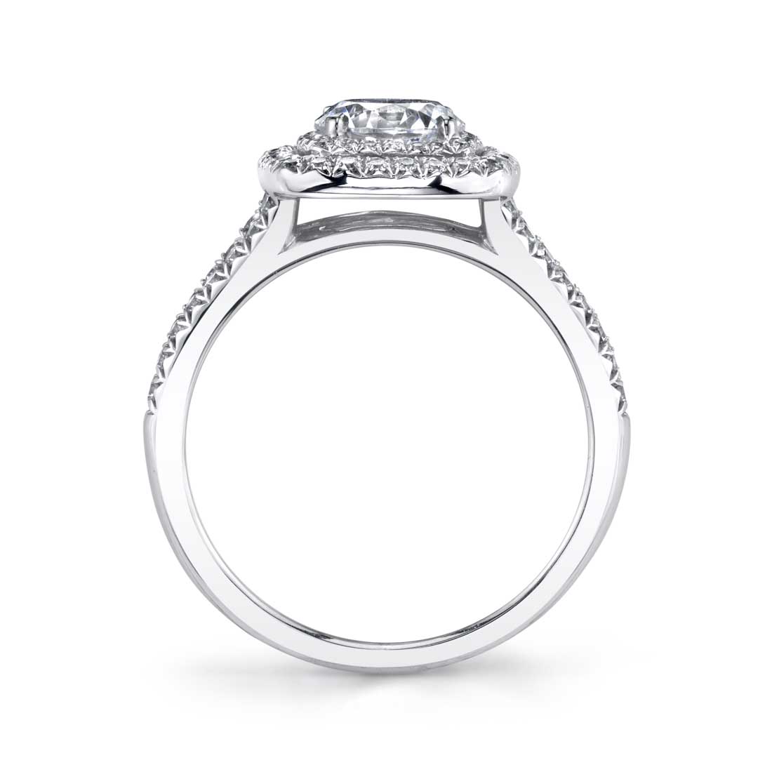 Macey - Cushion Shaped Double Halo Engagement Ring