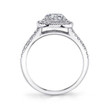 Macey - Cushion Shaped Double Halo Engagement Ring