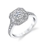 Flora - Vintage Engagement Ring with Floral Inspired Halo