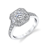 Flora - Vintage Engagement Ring with Floral Inspired Halo