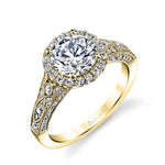 Cheri - Vintage Inspired Halo Engagement Ring