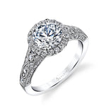 Cheri - Vintage Inspired Halo Engagement Ring