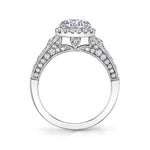 Emerald Cut Vintage Engagement Ring with Halo - Cheri