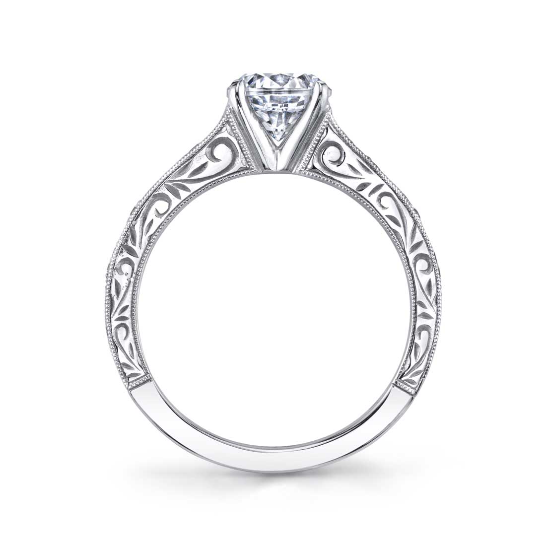 Justeen - Hand Engraved Vintage Inspired Engagement Ring