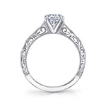 Justeen - Hand Engraved Vintage Inspired Engagement Ring