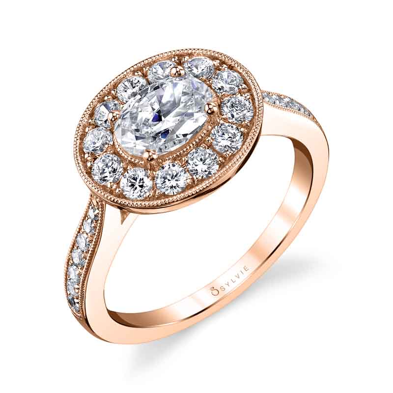 Jordane - Oval Engagement Ring with Halo