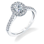 Classic Oval Engagement Ring with Halo - Emma
