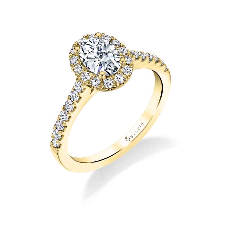 Classic Oval Engagement Ring with Halo - Emma