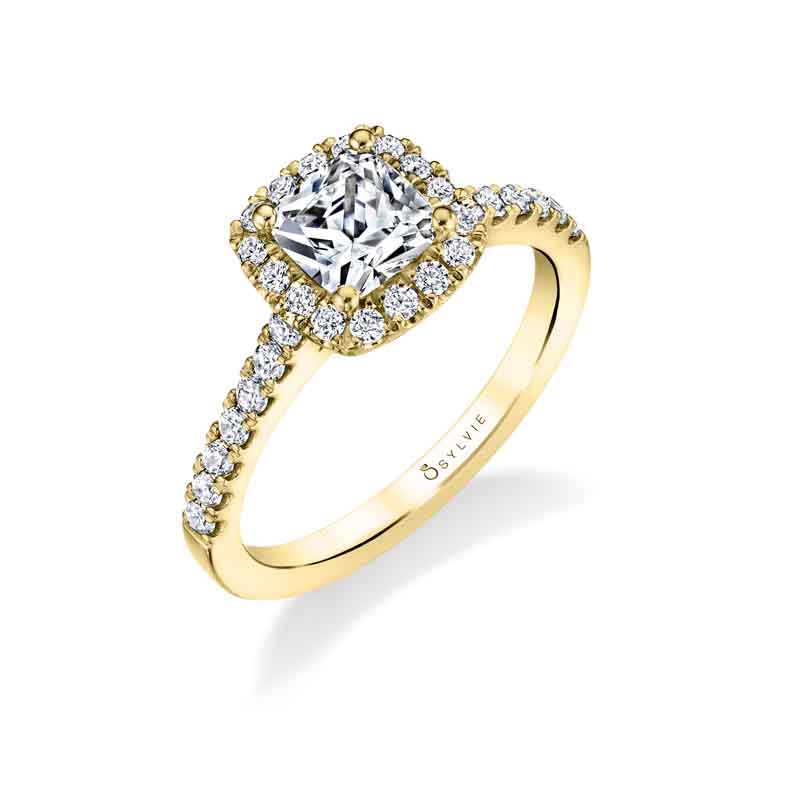 Emma - Cushion Cut Engagement Ring with Halo