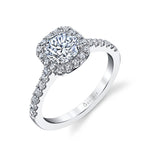 Emma - Round Engagement Ring with Halo