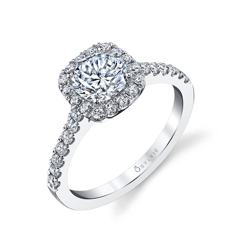 Emma - Round Engagement Ring with Halo