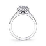 Classic Pear Shaped Halo Engagement Ring - Emma