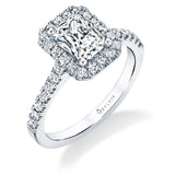 Emma - Emerald Engagement Ring with Halo
