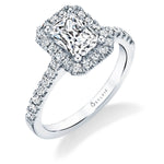 Emma - Emerald Engagement Ring with Halo