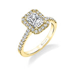 Emma - Emerald Engagement Ring with Halo
