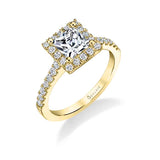 Emma -Princess Cut Engagement Ring with Halo