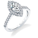 Emma -Marquise Engagement Ring with Halo