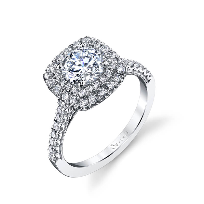 Carolina - Unique Double Halo Engagement Ring
