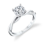Round Cut Spiral Engagement Ring - Yasmine