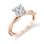 Round Cut Spiral Engagement Ring - Yasmine