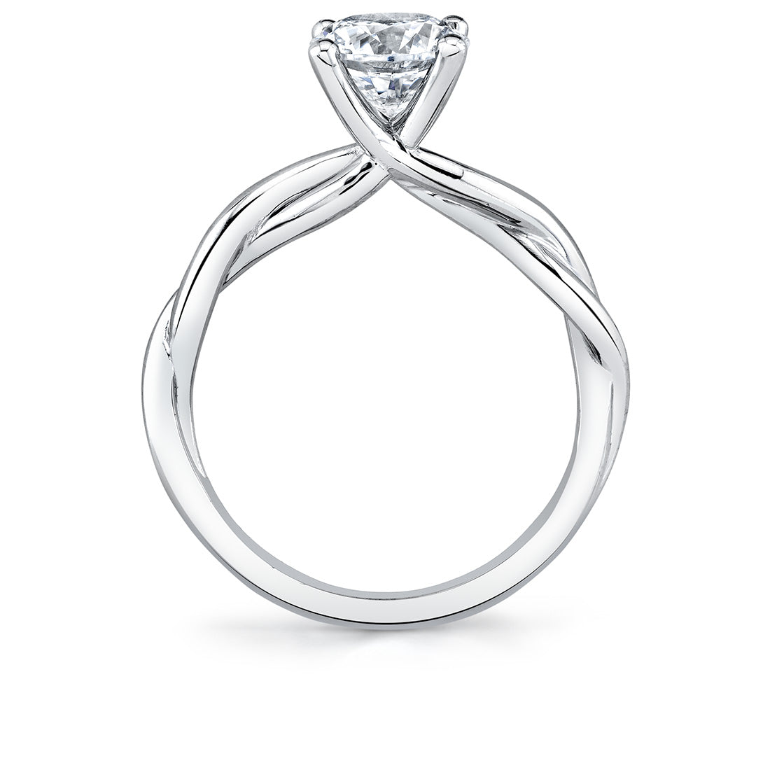 Round Cut Spiral Engagement Ring - Yasmine