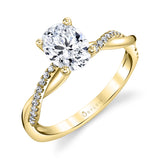 Oval Cut Diamond Spiral Engagement Ring - Yasmine
