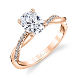 Oval Cut Diamond Spiral Engagement Ring - Yasmine
