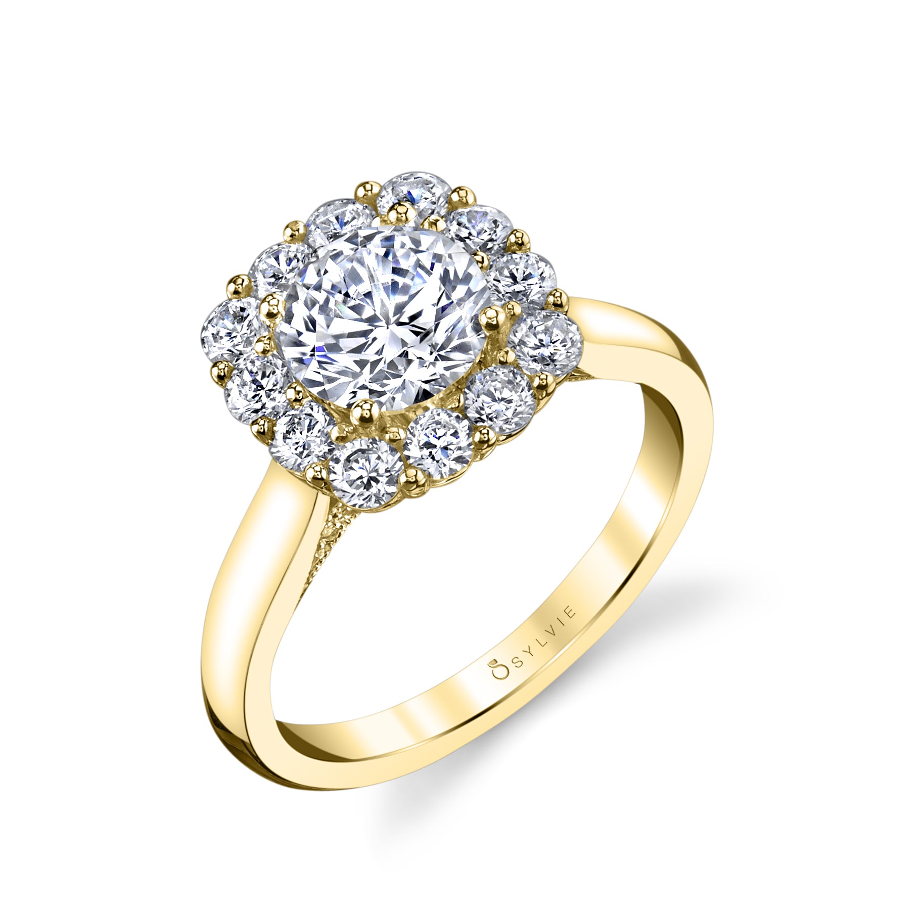 Felicia - Modern Halo Engagement Ring