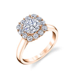 Felicia - Modern Halo Engagement Ring