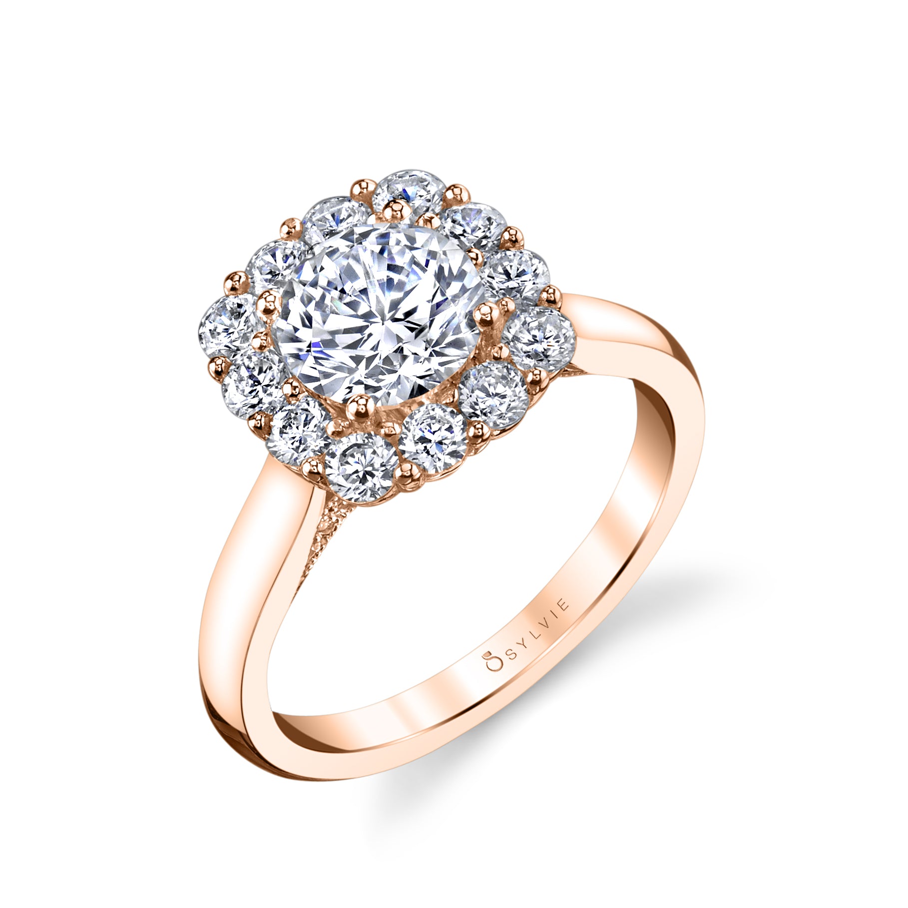 Felicia - Modern Halo Engagement Ring