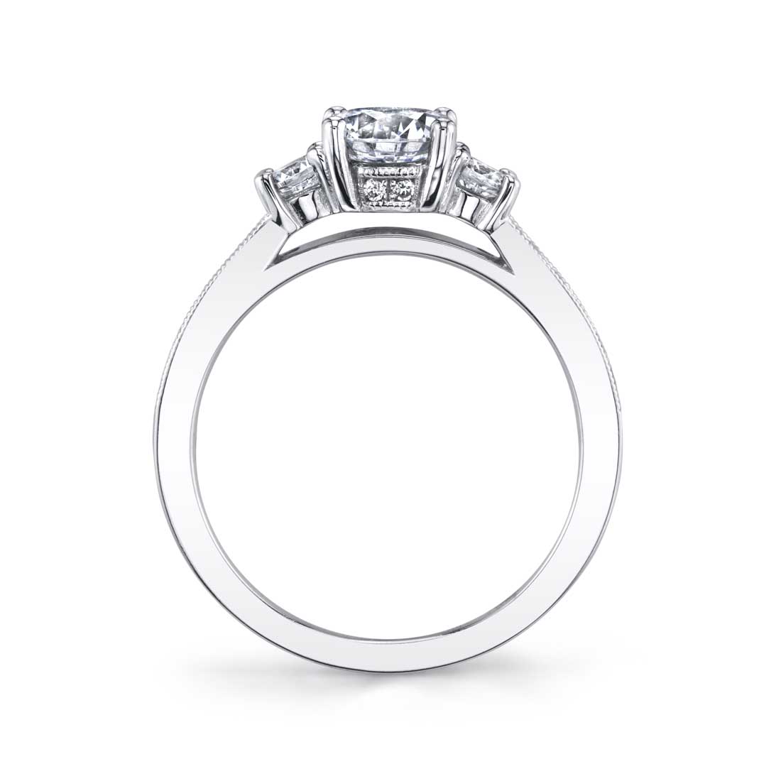 Adaline - Vintage Inspired Three Stone Engagement Ring