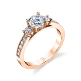 Adaline - Vintage Inspired Three Stone Engagement Ring