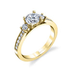 Adaline - Vintage Inspired Three Stone Engagement Ring