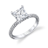Princess Cut Classic Pave Engagement Ring - Jayla