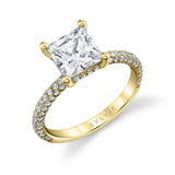 Princess Cut Classic Pave Engagement Ring - Jayla