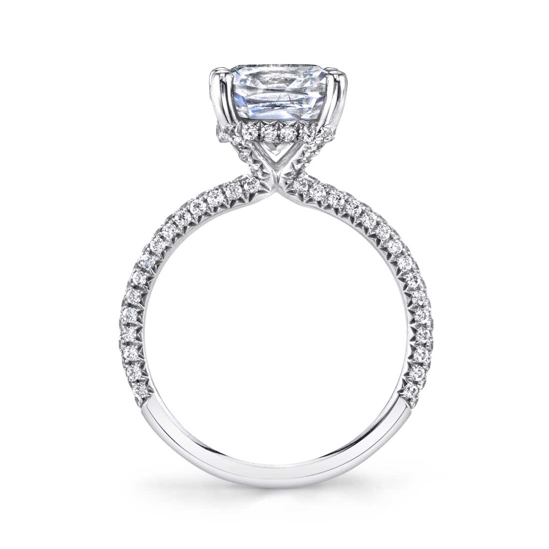 Princess Cut Classic Pave Engagement Ring - Jayla