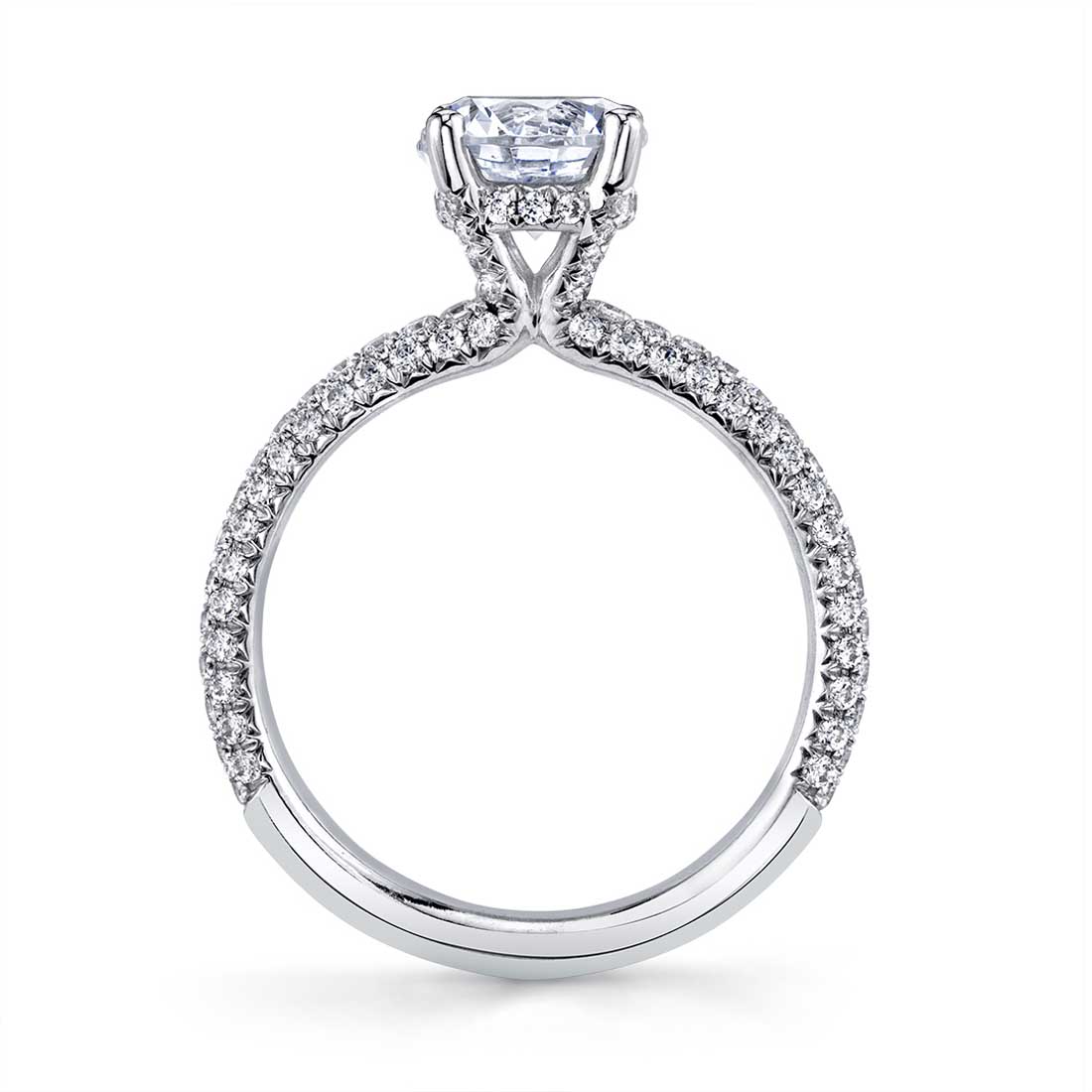 Round Cut Classic Pave Engagement Ring - Jayla