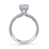 Round Cut Classic Pave Engagement Ring - Jayla