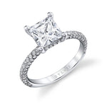 Princess Cut Classic Pave Engagement Ring - Jayla
