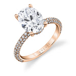 Oval Cut Classic Pave Engagement Ring - Jayla