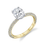 Oval Cut Classic Pave Two Tone Engagement Ring - Jayla
