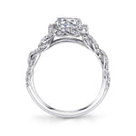 Anaelle - Spiral Engagement Ring with Halo