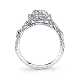 Anaelle - Spiral Engagement Ring with Halo