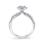 Ava - Modern Spiral Engagement Ring with Halo