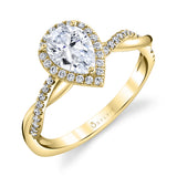 Coralie - Pear Shaped Engagement Ring with Halo