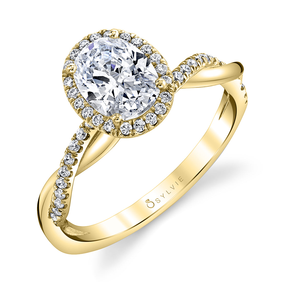 Coralie - Oval Engagement Ring with Halo