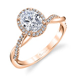 Coralie - Oval Engagement Ring with Halo