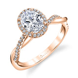 Coralie - Oval Engagement Ring with Halo