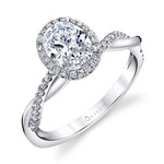 Coralie - Oval Engagement Ring with Halo
