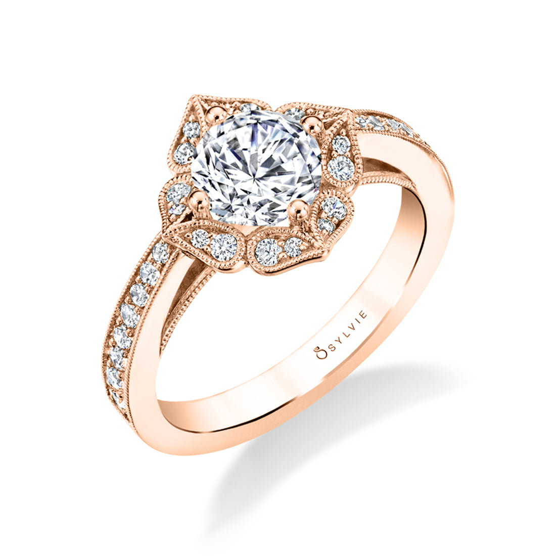 Hermine - Vintage Inspired Floral Engagement Ring